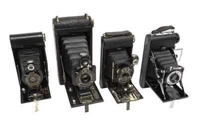 Lot 436 - A 6x6 Super Baldax Camera. / Three Kodak Folding Cameras & One Kershaw Camera.