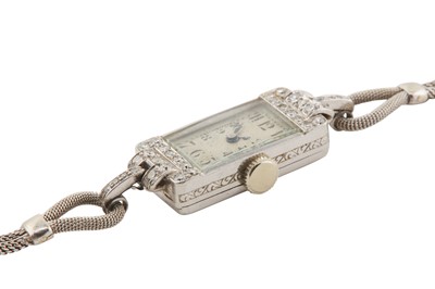 Lot 59 - AN ART DECO DIAMOND COCKTAIL WATCH