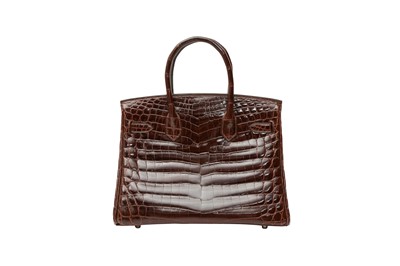 Lot 274 - λ Hermes Shiny Havane Niloticus Crocodile Birkin 30