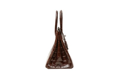 Lot 274 - λ Hermes Shiny Havane Niloticus Crocodile Birkin 30