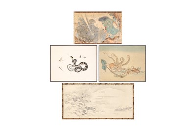 Lot 444 - TWO JAPANESE ALBUMS OF PAINTINGS AND PRINTS