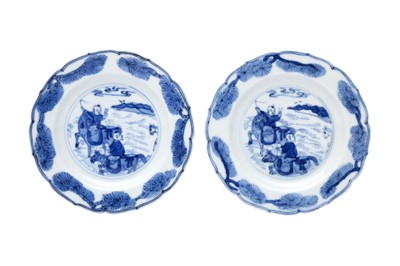 Lot 37 - A PAIR OF CHINESE BLUE AND WHITE SMALL DISHES