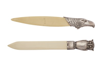 Lot 11 - TWO EARLY 20TH CENTURY FINNISH SILVER NOVELTY PAPER KNIVES