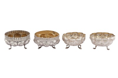 Lot 184 - TWO PAIRS OF EARLY 20TH CENTURY ANGLO – INDIAN UNMARKED SILVER BOWLS, LUCKNOW CIRCA 1910