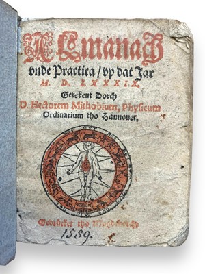 Lot 41 - Mithobius (Hector) Almanach unde Practica / up dat Jar M.D. LXXXIX