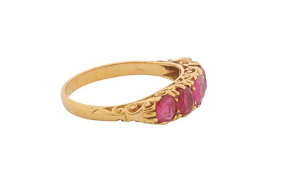 Lot 17 - A FIVE-STONE RUBY RING