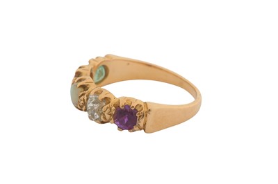 Lot 15 - AN ACROSTIC 'ADORE' RING