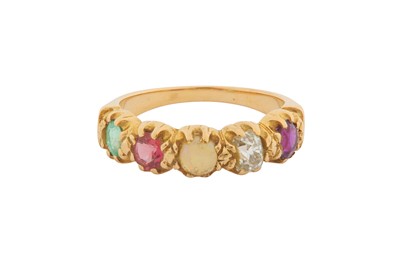 Lot 15 - AN ACROSTIC 'ADORE' RING