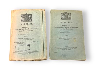 Lot 132 - Palestine. Simpson. Report on Immigration, Land Settlement and Development. 1930