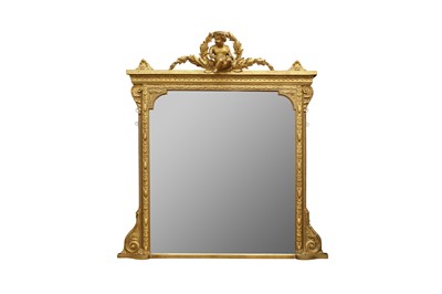 Lot 691 - A LOUIS PHILIPPE GILT OVERMANTEL MIRROR