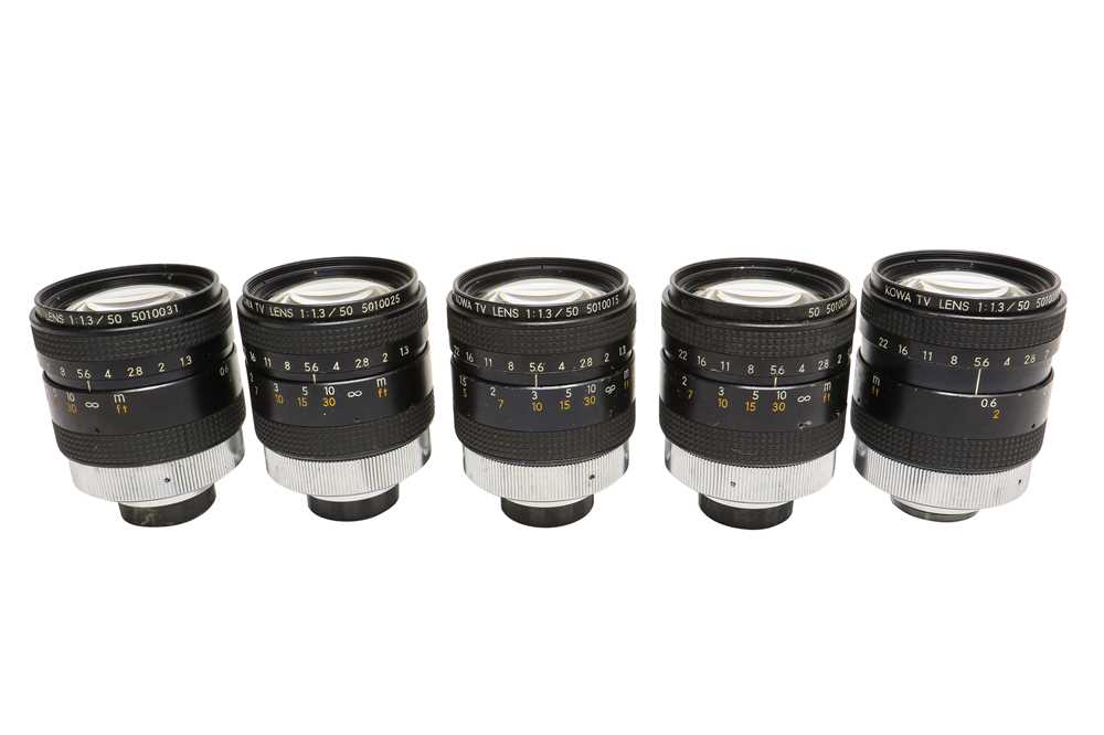 Lot 397 - Five 50mm f1.3 C Mount Cine Lenses.