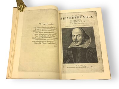 Lot 230 - Shakespeare (William) Comedies, Histories, & Tragedies being a reproduction facsimile of the First Folio edition