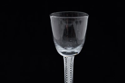 Lot 511 - THREE 18TH CENTURY AIR TWIST WINE GLASSES