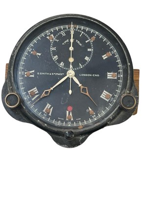 Lot 423 - A VINTAGE 'TIME OF TRIP' INSTRUMENT PANEL CLOCK/CHRONOGRAPH