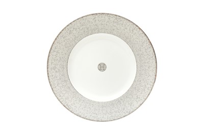 Lot 71 - Hermes ‘Mosaique Au 24 Platinum’ Charger Presentation Plates