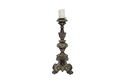 Lot 649 - A 17TH CENTURY STYLE PRICKET CANDLESTICK