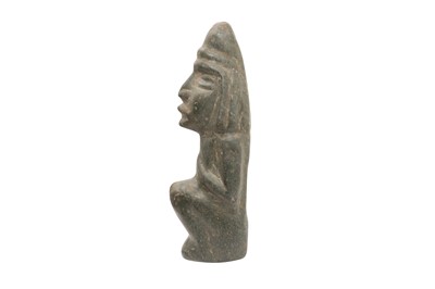 Lot 121 - A PRE-COLOMBIAN OR POLYNESIAN STONE FIGURAL CARVING