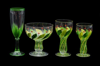 Lot 491 - A COLLECTION OF HAND PAINTED GLASSES