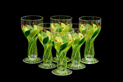 Lot 491 - A COLLECTION OF HAND PAINTED GLASSES