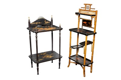 Lot 643 - TWO CHINOISERIE WHATNOTS