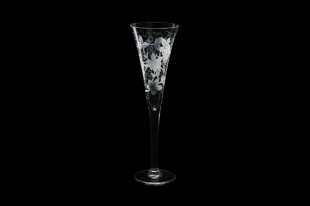Lot 118 - Christian Dior Vine Etched Champagne Flutes