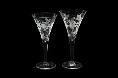 Lot 119 - Christian Dior Vine Etched Wine Glasses