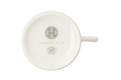 Lot 41 - Hermes ‘Mosaique Au 24 Platinum’ Espresso Cups and Saucers