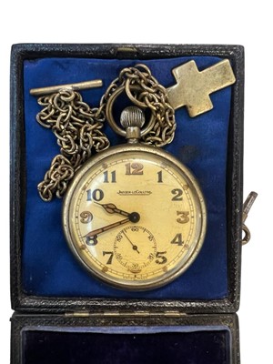 Lot 421 - A WW2 JAEGER LECOULTRE MILITARY POCKET WATCH & TWO OTHER POCKET WATCHES