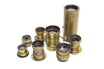 Lot 418 - Eight Brass Alternative Process Lenses.