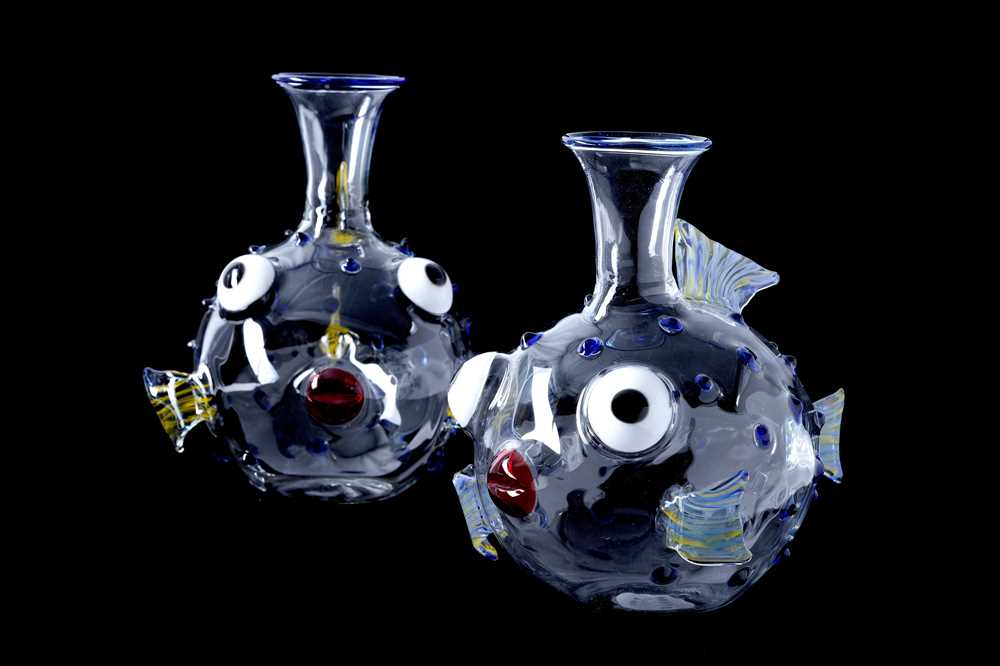 Lot 501 A PAIR OF MASSIMO LUNARDON GLASS FISH