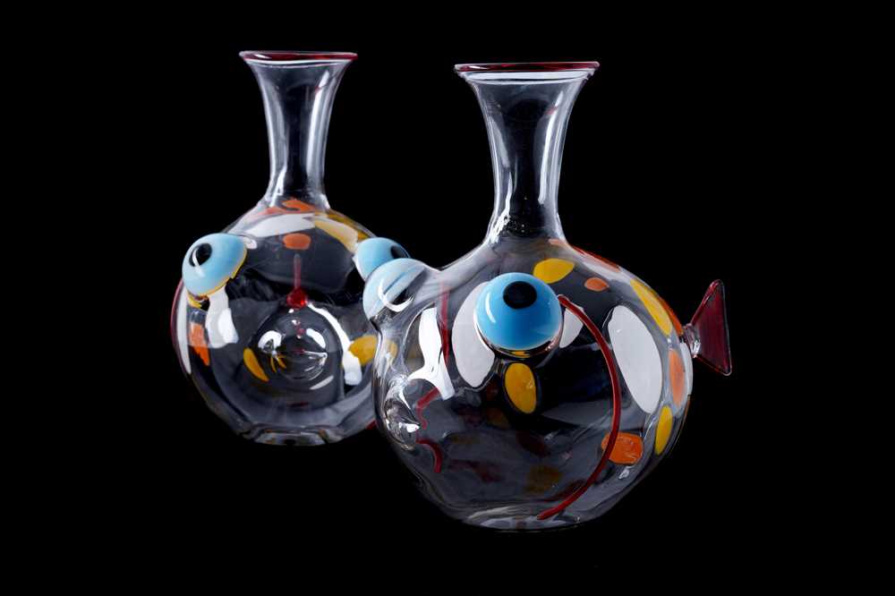 Lot 500 A PAIR OF MASSIMO LUNARDON GLASS FISH