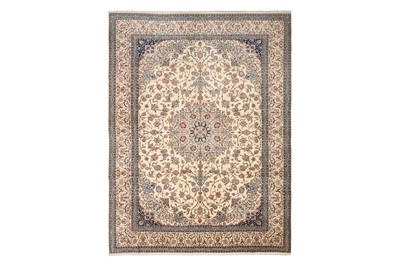 Lot 94 - AN EXTREMELY FINE PART SILK  SIGNED NAIN CARPET, CENTRAL PERSIA