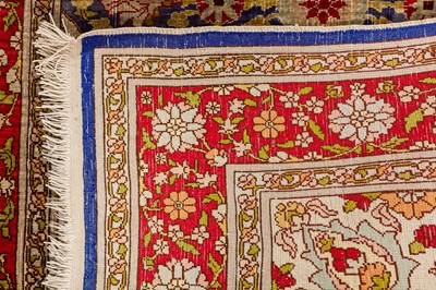 Lot 41 - AN EXTREMELY FINE SIGNED SILK HEREKE RUG, TURKEY