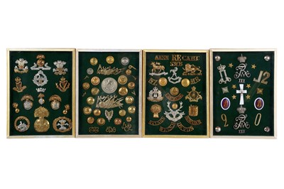 Lot 677 - A LARGE COLLECTION OF MILITARY BADGES, MEDALLIONS AND BUTTONS