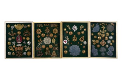 Lot 677 - A LARGE COLLECTION OF MILITARY BADGES, MEDALLIONS AND BUTTONS