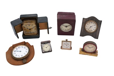 Lot 446 - A COLLECTION OF TRAVEL/DESK CLOCKS