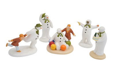 Lot 566 - A GROUP OF THIRTEEN ROYAL DOULTON THE SNOWMAN BAND FIGURES AND COALPORT THE SNOWMAN FIGURES