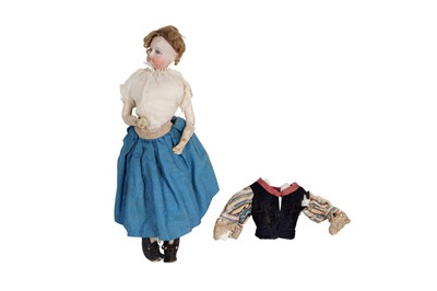 Lot 446 - A BISQUE SHOULDER & HEAD FASHION DOLL, FRENCH CIRCA 1870