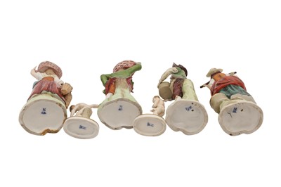 Lot 197 - A GROUP OF SIX LATE 19TH OR EARLY 20TH CENTURY CAPODIMONTE PORCLAIN FIGURES