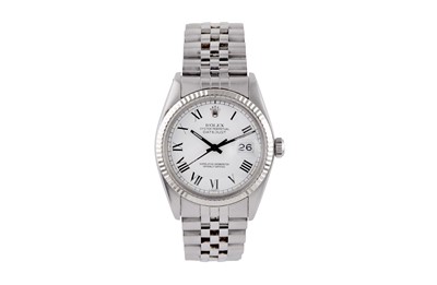 Lot 406 - ROLEX. AN OYSTER PERPETUAL DATEJUST WRISTWATCH