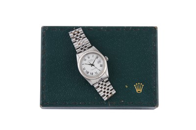 Lot 406 - ROLEX. AN OYSTER PERPETUAL DATEJUST WRISTWATCH