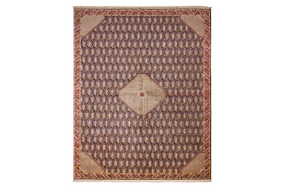 Lot 104 - A VERY FINE SILK SIGNED CARPET WOVEN IN HEREKE STYLE