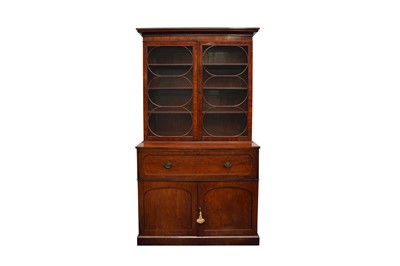 Lot 383 - A MAHOGANY SECRETAIRE BOOKCASE, EARLY 19TH CENTURY