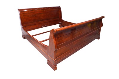 Lot 167 - AN IMPRESSIVE MAHOGANY EMPEROR SLEIGH BED BY 'AND SO TO BED'