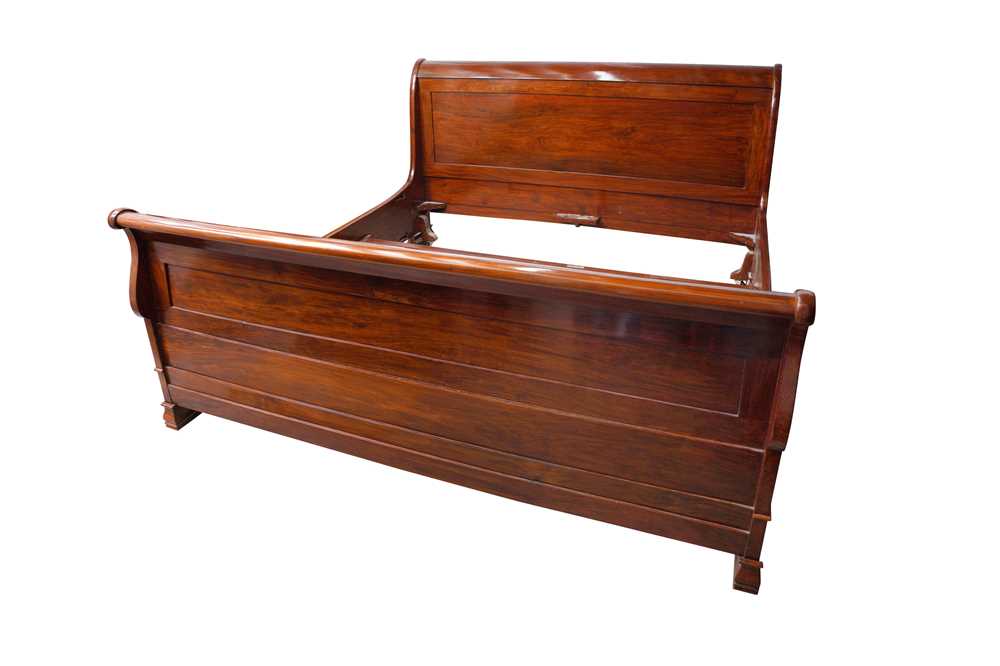 Lot 406 - AN IMPRESSIVE MAHOGANY EMPEROR SLEIGH BED BY