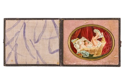 Lot 5 - MINIATURE PAINTING WITH EROTIC SCENE
