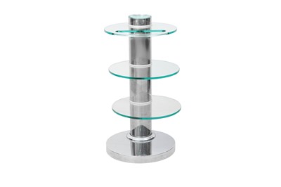 Lot 369 - A GLASS AND CHROME SIDE TABLE