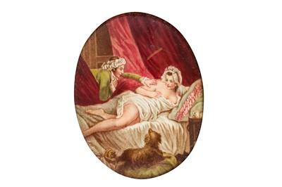 Lot 7 - MINIATURE PAINTING WITH EROTIC SCENE