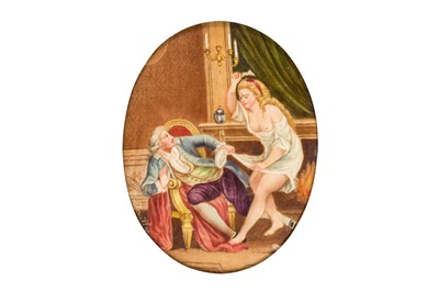 Lot 8 - MINIATURE PAINTING WITH EROTIC SCENE