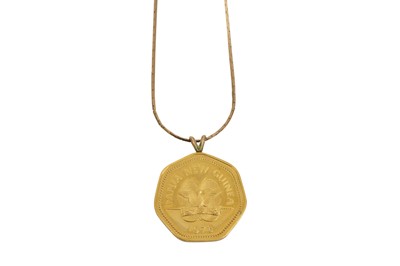 Lot 56 - A PAPUA NEW GUINEA COIN PENDANT NECKLACE